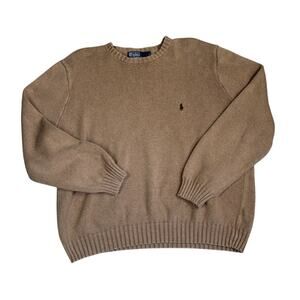 Polo Ralph Lauren Sweater Mens XXL Brown Cotton Classic Preppy Minimalist